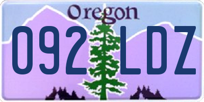 OR license plate 092LDZ