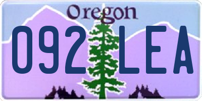 OR license plate 092LEA