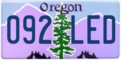 OR license plate 092LED