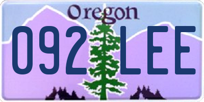 OR license plate 092LEE
