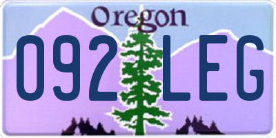 OR license plate 092LEG