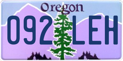 OR license plate 092LEH