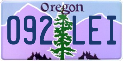 OR license plate 092LEI