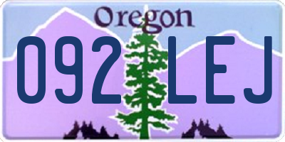 OR license plate 092LEJ