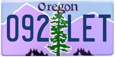 OR license plate 092LET