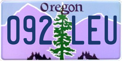 OR license plate 092LEU