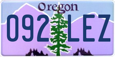 OR license plate 092LEZ