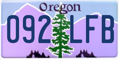 OR license plate 092LFB