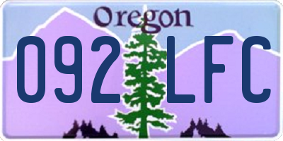 OR license plate 092LFC