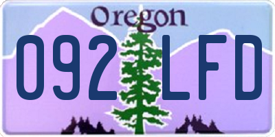 OR license plate 092LFD