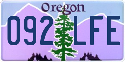 OR license plate 092LFE