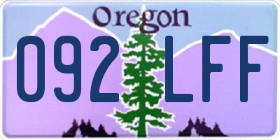 OR license plate 092LFF