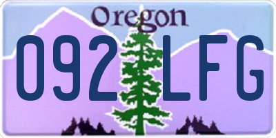 OR license plate 092LFG