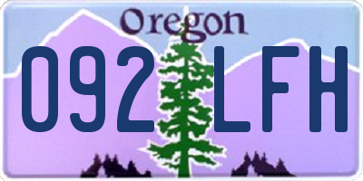 OR license plate 092LFH