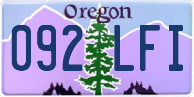 OR license plate 092LFI
