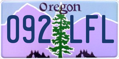 OR license plate 092LFL