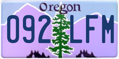 OR license plate 092LFM