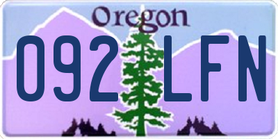 OR license plate 092LFN