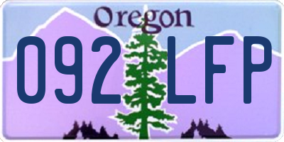 OR license plate 092LFP