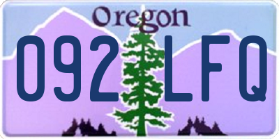OR license plate 092LFQ
