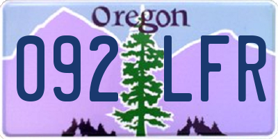 OR license plate 092LFR