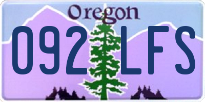 OR license plate 092LFS