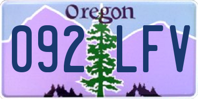OR license plate 092LFV
