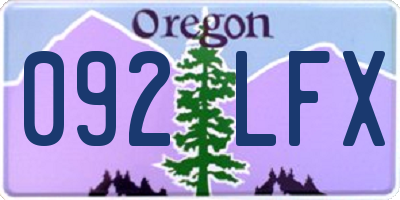 OR license plate 092LFX