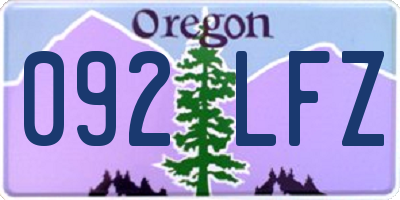 OR license plate 092LFZ
