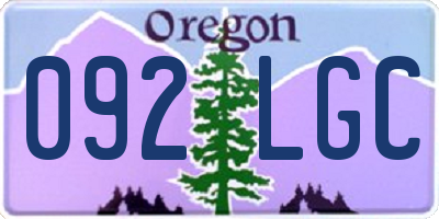 OR license plate 092LGC