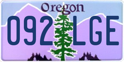 OR license plate 092LGE