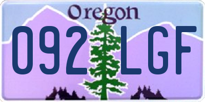 OR license plate 092LGF