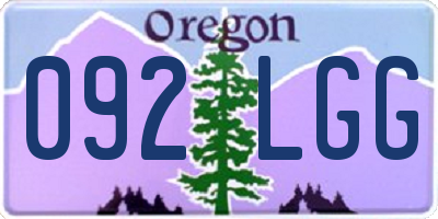 OR license plate 092LGG