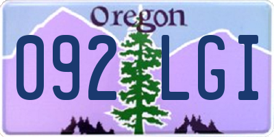 OR license plate 092LGI