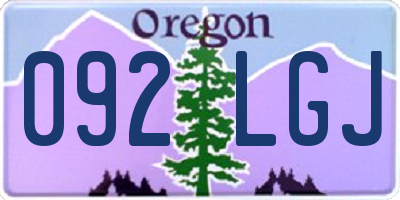OR license plate 092LGJ