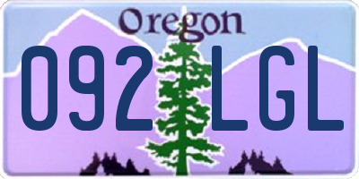 OR license plate 092LGL