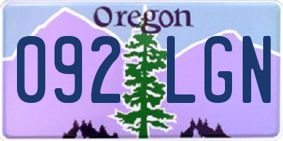 OR license plate 092LGN
