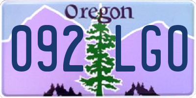 OR license plate 092LGO