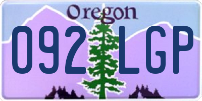 OR license plate 092LGP