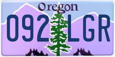 OR license plate 092LGR