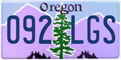 OR license plate 092LGS
