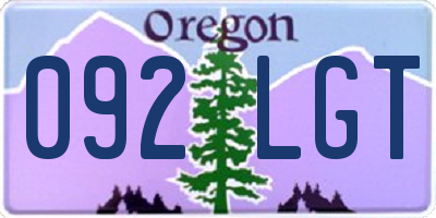 OR license plate 092LGT