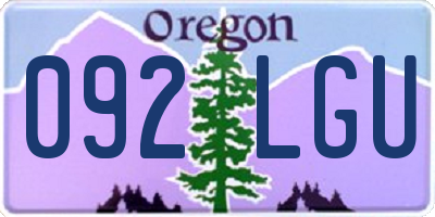 OR license plate 092LGU