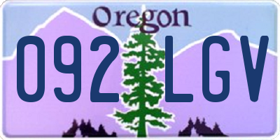 OR license plate 092LGV