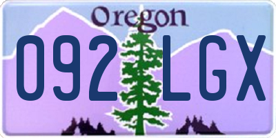 OR license plate 092LGX