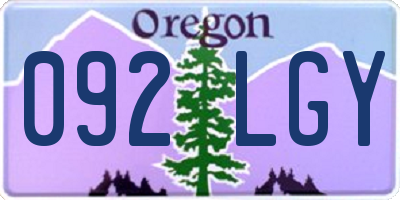 OR license plate 092LGY