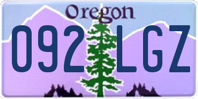 OR license plate 092LGZ