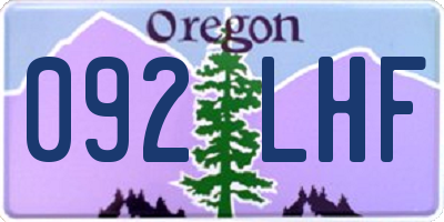 OR license plate 092LHF