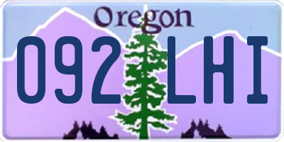 OR license plate 092LHI