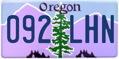 OR license plate 092LHN